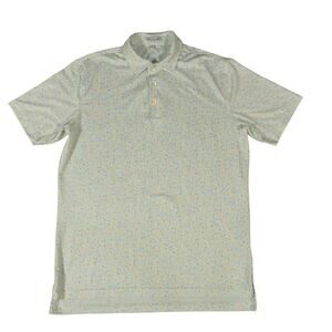 Peter Millar Drink Tropical Summer Print Performance Golf Polo Shirt Mens Medium